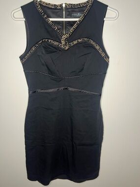 Guess by Marciano Black Sleeveless  Dress with Black and Tan Detail